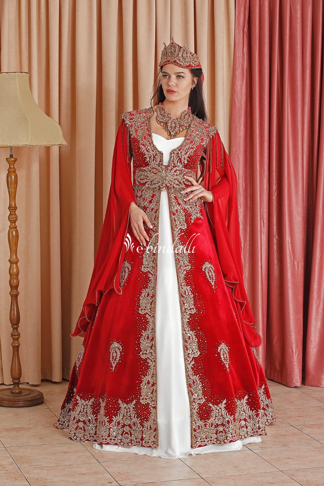 Red Velvet Kaftan Enb-122