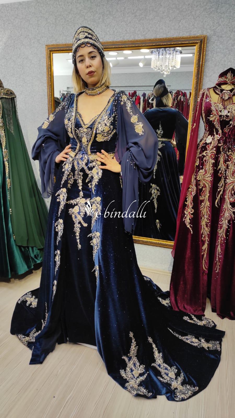 Navy fish style kaftan