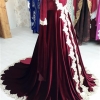 Kiralık Bordo Kadife Altın Renk Dantelli Bindallı 36 - 38 Beden