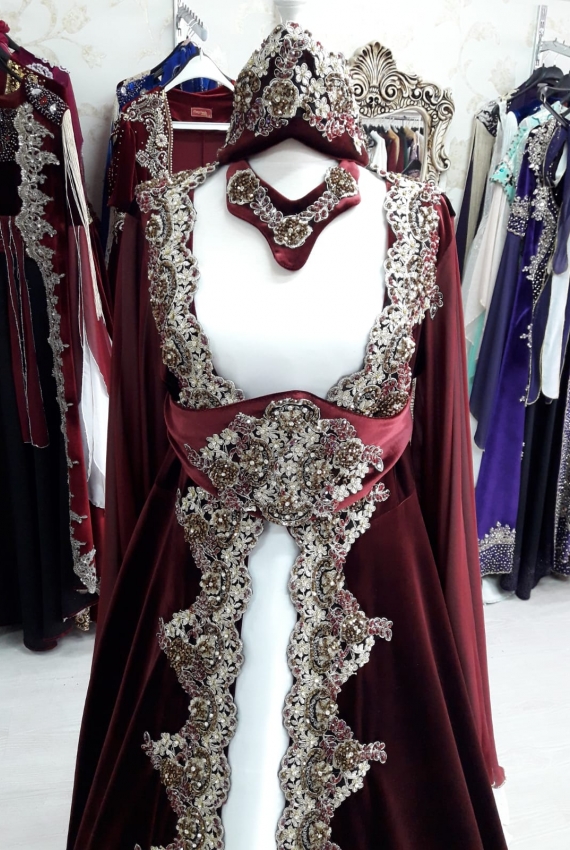 Kiralık Bordo Büyük Beden Bindallı 50 - 60 Beden  Kiralık Bordo Büyük Beden Bindallı 50 - 60 Beden