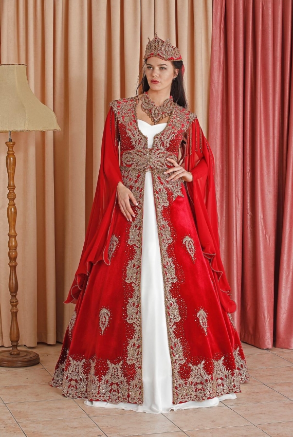 Red Velvet Kaftan Enb-122