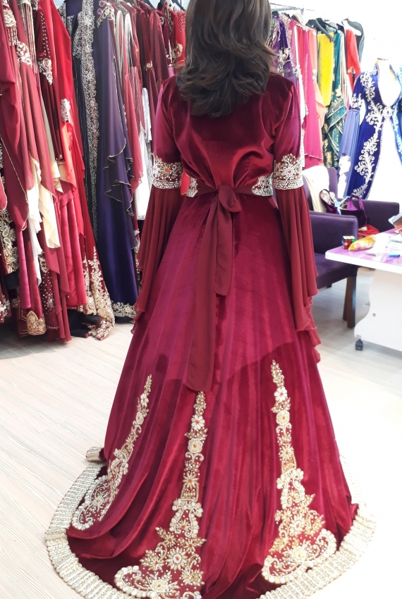 Kiralık Hint İşlemeli Bordo Bindallı 36 - 40 Beden  Kiralık Hint İşlemeli Bordo Bindallı 36 - 40 Beden