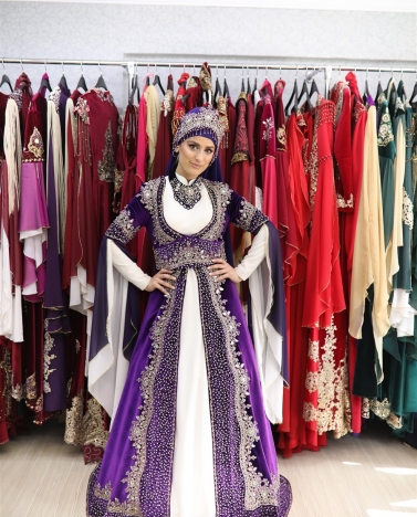 kiralık tesettür bindallı mor-m 36-40 beden (izmir mağaza)