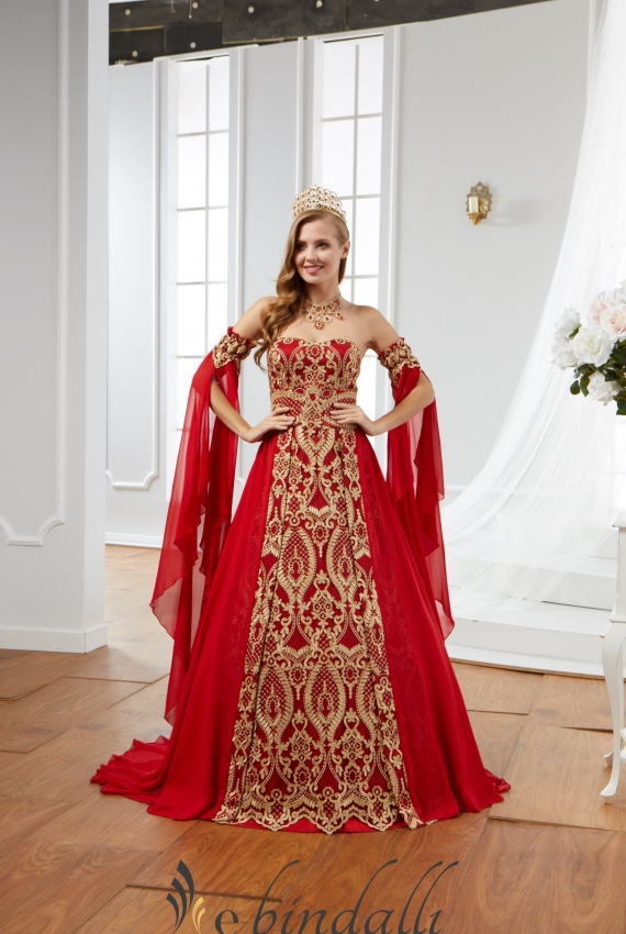 Kiralık Ayrı Kollu A-Kesim Kırmızı Bindallı 34 - 38 Beden Kiralık Ayrı Kollu A-Kesim Kırmızı Bindallı 34 - 38 Beden