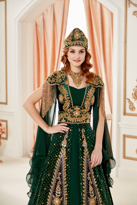 Kiralık Ağır Hint İşleme Yeşil Bindallı 36 - 40 Beden Kiralık Ağır Hint İşleme Yeşil Bindallı 36 - 40 Beden