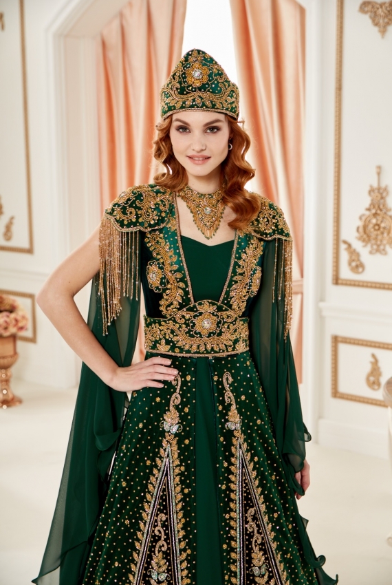 Kiralık Ağır Hint İşleme Yeşil Bindallı 36 - 40 Beden Kiralık Ağır Hint İşleme Yeşil Bindallı 36 - 40 Beden