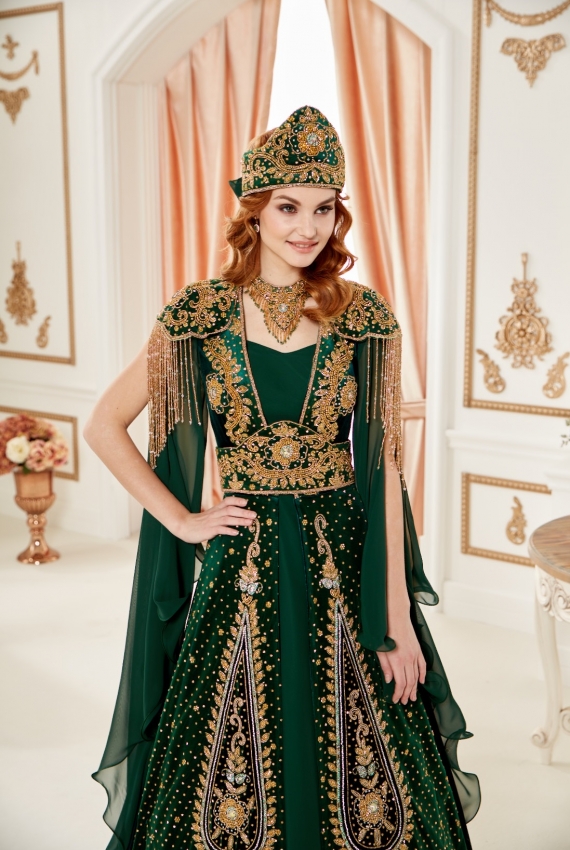 Kiralık Ağır Hint İşleme Yeşil Bindallı 36 - 40 Beden Kiralık Ağır Hint İşleme Yeşil Bindallı 36 - 40 Beden