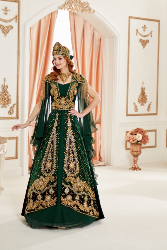 Kiralık Ağır Hint İşleme Yeşil Bindallı 36 - 40 Beden Kiralık Ağır Hint İşleme Yeşil Bindallı 36 - 40 Beden